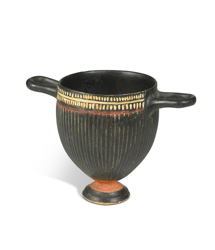 Lot 490 - An Apulian Gnathian-ware Skyphos, probably late 4th or 3rd century BCE