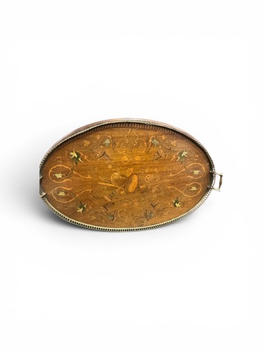 Lot 141 - An Edwardian two-handled inlaid tray, 68 x 46cm