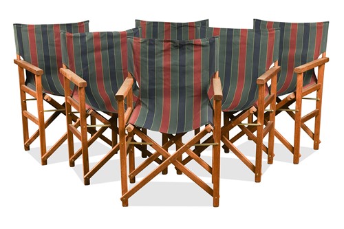 Lot 639 - A set of six teak 'Sou-Wester' folding Director's chairs, modern