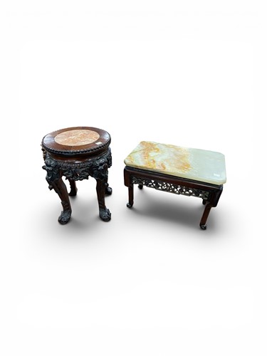 Lot 381 - Two Chinese rosewood stands, circa 1900