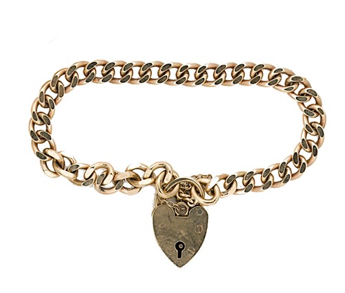 Lot 153 - A late 20th century padlock bracelet