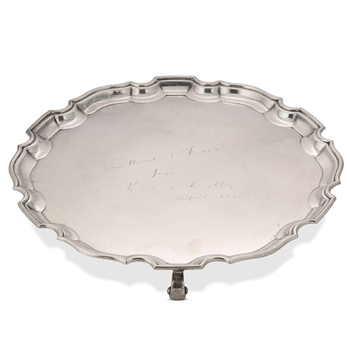 Lot 421 - A George VI silver salver, Adie Brothers