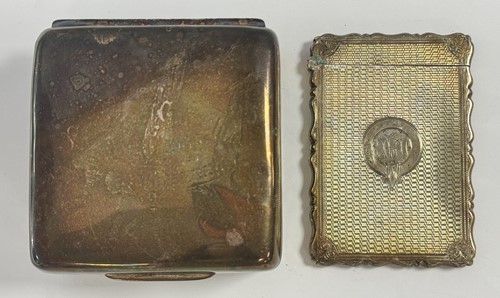 Lot 18 - A silver cigarette box, of plain square form...
