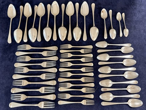 Lot 21 - A composed set of silver flatware, comprising:...