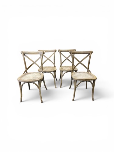 Lot 354 - A set of four OKA Camargue oak dining chairs