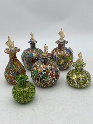 Lot 41 - A collection of decorative Murano glass scent...