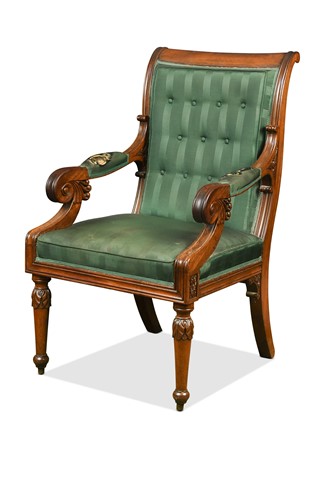 Lot 464 - A William IV mahogany library armchair
