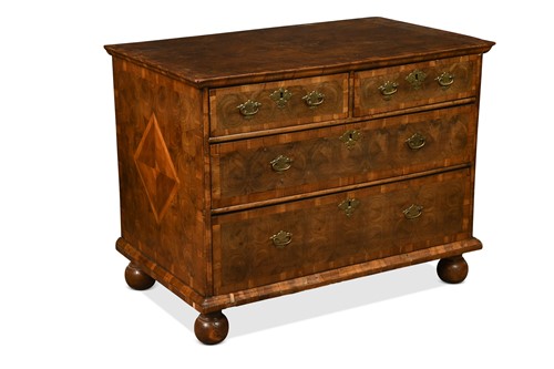 Lot 359 - A William & Mary oyster veneered laburnum chest, late 17th century