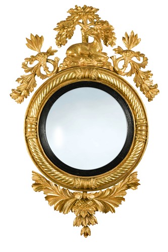 Lot 419 - A Regency convex giltwood wall mirror