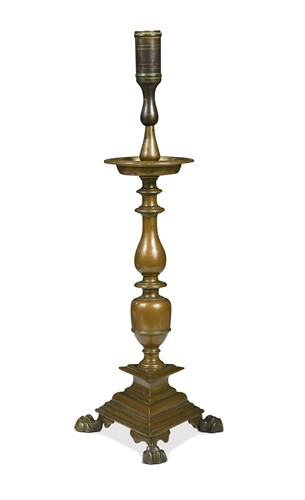 Lot 320 - A single bronze pricket candlestick, Flemish, late 17th / early 18th century