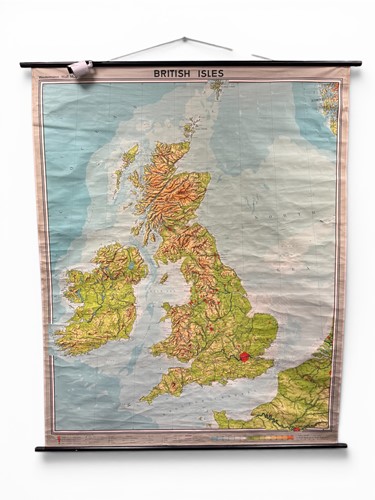Lot 124 - A Westermann wall map of the British Isles...