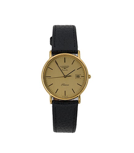 Lot 260 - Longines - A gold plated 'Presence' wristwatch