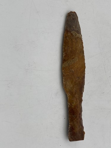 Lot 44 - A neolithic knapped flint stone knife or spear...