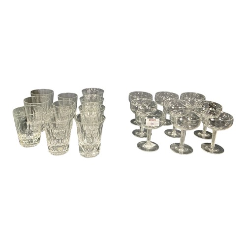 Lot 56 - A set of hollow stem Art Deco style champagne...