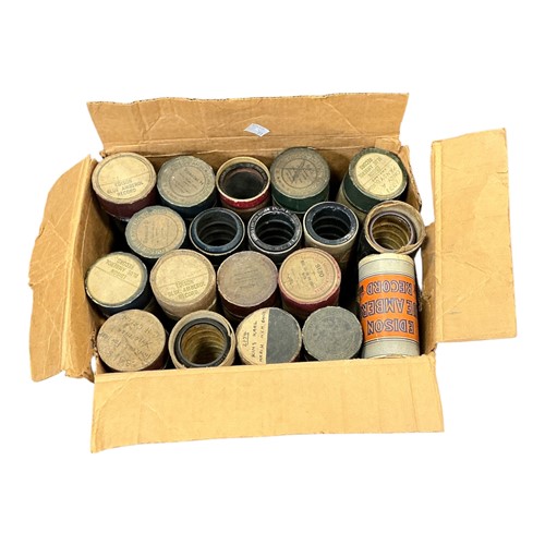 Lot 195 - A phonograph and a box of wax cylinders