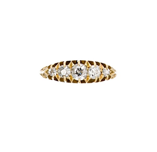 Lot 124 - An Edwardian 18ct gold five stone diamond ring