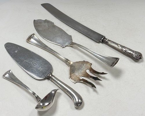 Lot 310 - An Italian 800 standard serving trio,...