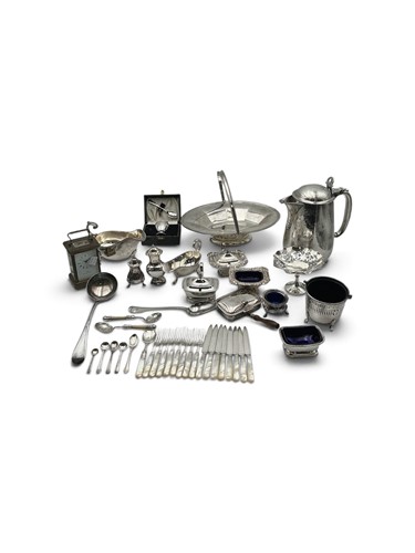 Lot 320 - A collection of plated wares including a water...