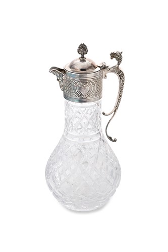 Lot 426 - An Elizabeth II silver-mounted cut-glass claret jug