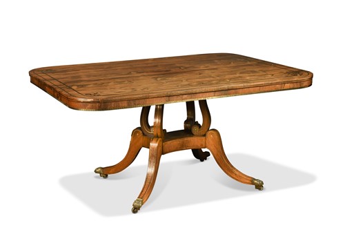 Lot 543 - A Regency rosewood and brass inlaid centre table in the manner of George Bullock
