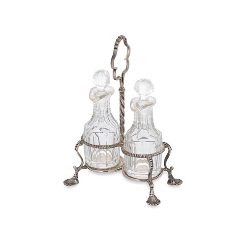 Lot 339 - Jabez Daniell & James Mince - A two-bottle George III silver cruet