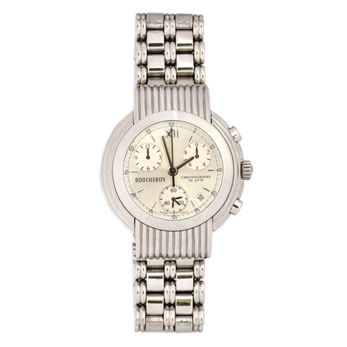 Lot 256 - Boucheron - A Reflet Solis Chronograph steel wristwatch
