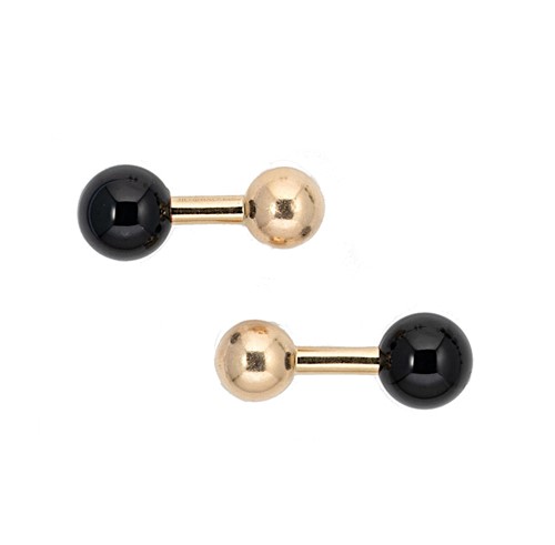 Lot 228 - Tiffany & Co. - A pair of onyx cufflinks