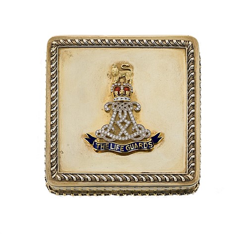 Lot 304 - A silver-gilt Life Guards box