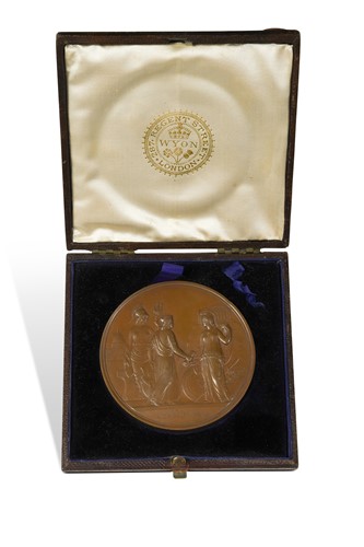 Lot 557 - A commemorative copper medal, 1880