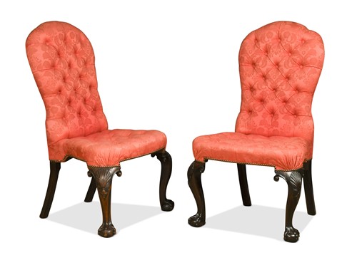 Lot 417 - A George II mahogany upholstered side chair