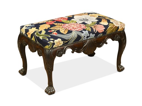 Lot 391 - An Irish George II mahogany footstool