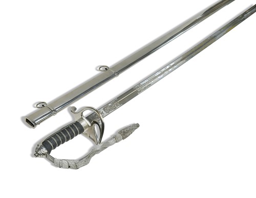 Lot 719 - A silvered officer's sword by Pooley, London, modern