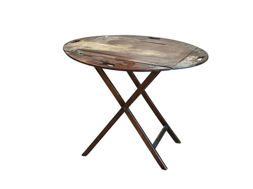 Lot 671 - A mahogany butler's tray with folding sides,...