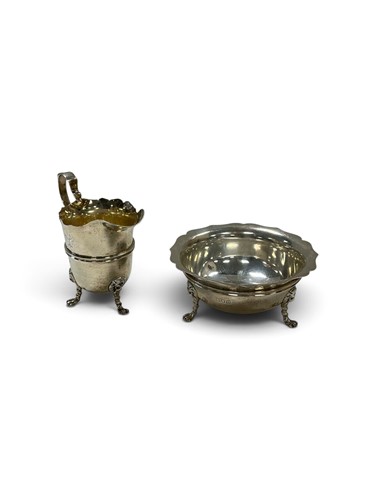 Lot 316 - A silver cream jug and sugar bowl, probably by Hewson & Williams