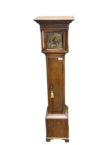 Lot 783 - A Grandmother clock, 19th century, brass dial...