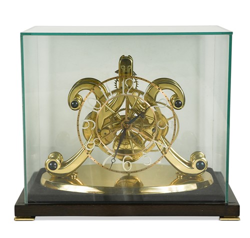 Lot 720 - A brass epicyclic skeleton timepiece by Whitlock, 20th century