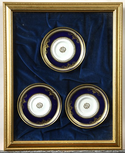 Lot 718 - A set of three Copeland Spode demitasse saucers, made exclusively for RMS Titanic, circa 1911
