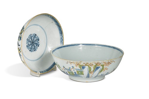 Lot 307 - A Delft polychrome bowl, 18th century