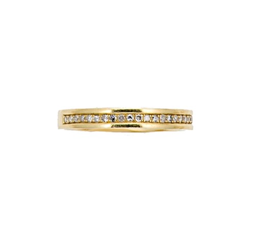 Lot 128 - An 18ct gold diamond set half hoop style ring