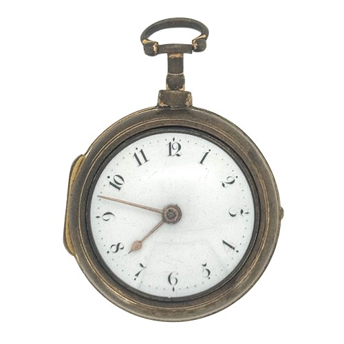 Lot 94 - A gilt metal pair cased verge pocket watch,...