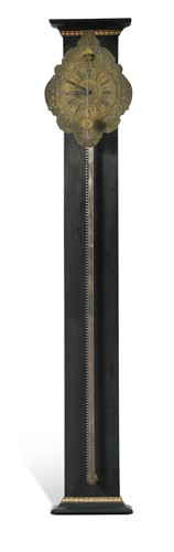 Lot 379 - A German ebonised and gilt brass gravity rack timepiece signed Elias Kreitmayer, circa 1760