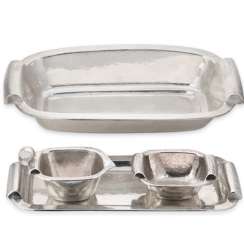 Lot 447 - A German shaped rectangular tray