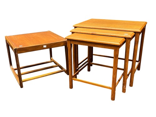 Lot 681 - A mid century teak low coffee table 35 x 46 x...