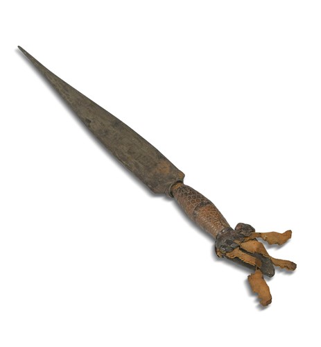 Lot 651 - A North African or Sudanese tribal dagger, late 19th century