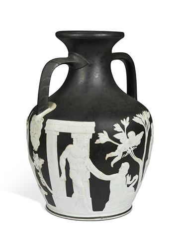 Lot 622 - A Wedgwood black basalt Portland vase, possibly 18th century