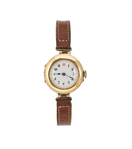 Lot 254 - An 18ct gold early 20th century wristwatch
