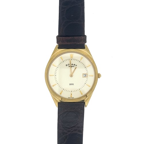 Lot 96 - Rotary - A gold plated quartz wristwatch,...