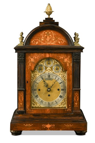 Lot 459 - A late Victorian rosewood chiming table clock signed Cloud & Shapland, 207 High Holborn