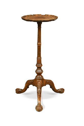 Lot 416 - A George II carved walnut and mahogany kettle stand