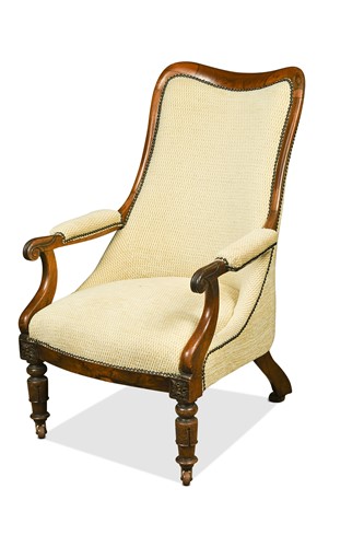 Lot 544 - A William IV rosewood frame easy armchair